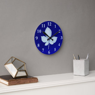 Reloj Redondo Mediano Hojas de bramble de impresión de Cyano