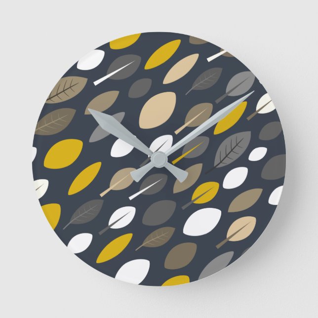 Reloj Redondo Mediano Hojas de medianoche (Anverso)