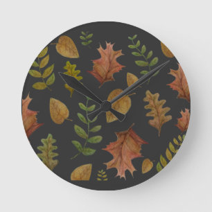Reloj Redondo Mediano Hojas de otoño