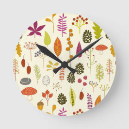 Reloj Redondo Mediano Hojas otoñales