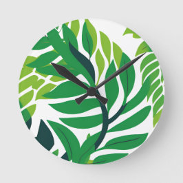Reloj Redondo Mediano Hojas y plantas tropicales