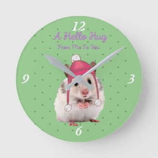 Reloj Redondo Mediano Hola Hug Hamster