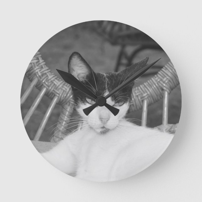 Reloj Redondo Mediano Hola, Meow... (Anverso)