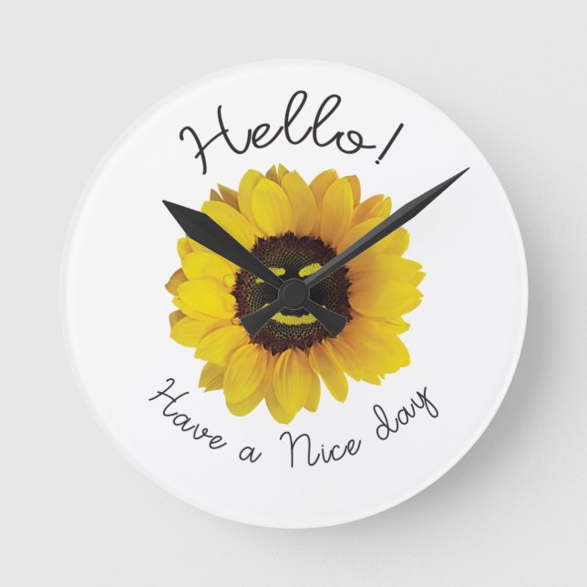 Reloj Redondo Mediano ¡Hola! Que tengas un buen día (Anverso)