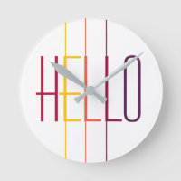 Hola tipografía moderna a rayas multicolores
