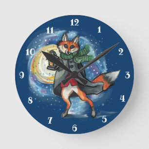 Reloj Redondo Mediano Holiday Lantern Fox