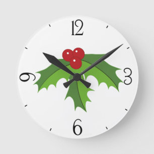 Reloj Redondo Mediano Holly Berries