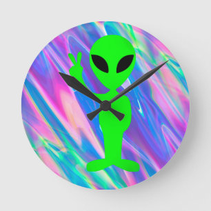 Reloj Redondo Mediano holograma alienígena