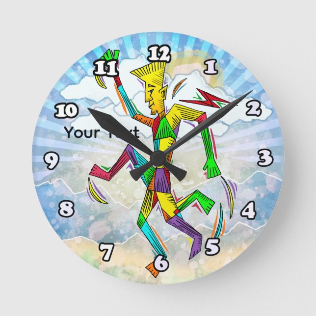 Reloj Redondo Mediano Hombre Corriendo (Anverso)