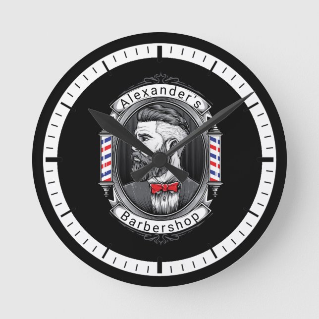 Reloj Redondo Mediano Hombre elegante con barba (Anverso)