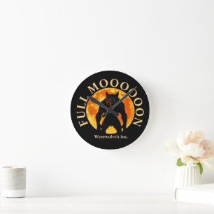 RELOJ REDONDO MEDIANO HOMBRE LOBO DE LUNA LLENA
