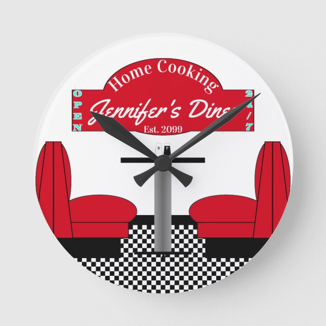 Reloj Redondo Mediano Home Diner Kitchen Restaurant Grill Chef Baker (Anverso)