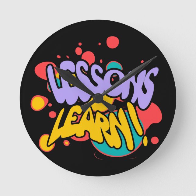 RELOJ REDONDO MEDIANO HOME PAINT SPLASH LESSONS LEARN ROUND WALL CLOCK  (Anverso)