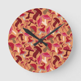 Reloj Redondo Mediano Hongos Cute