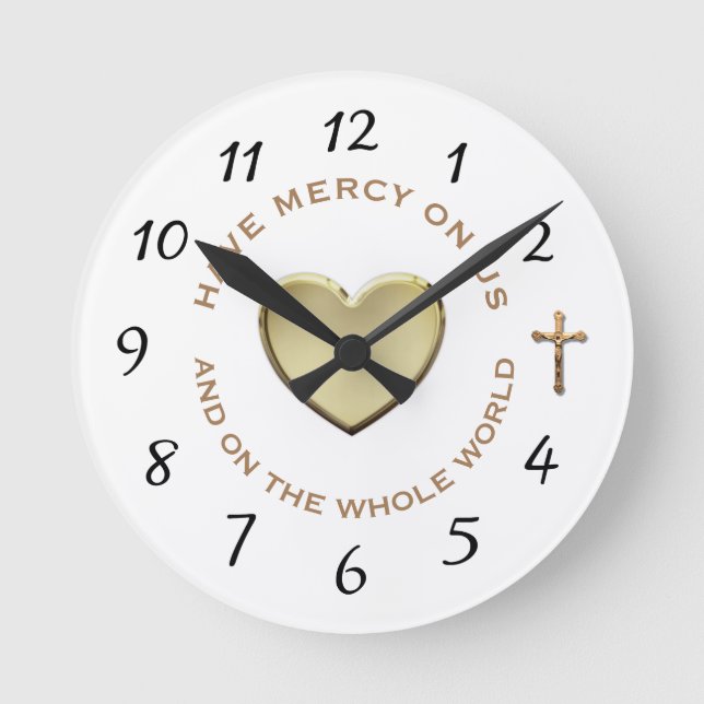 RELOJ REDONDO MEDIANO HORA DE DIVINA MERCY PRAYER CRUCIFIX (Anverso)