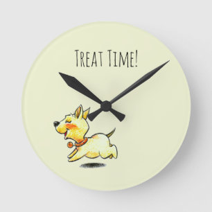 Reloj Redondo Mediano ¡Hora de Golosinas! Diseño de Perro Corriendo Ador