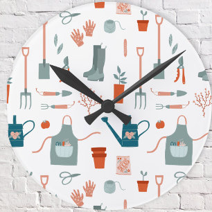 Reloj Redondo Mediano Hora de jardinería divertida