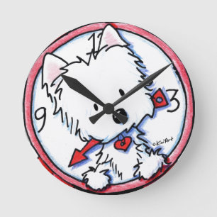 Reloj Redondo Mediano Hora de KiniArt Westie