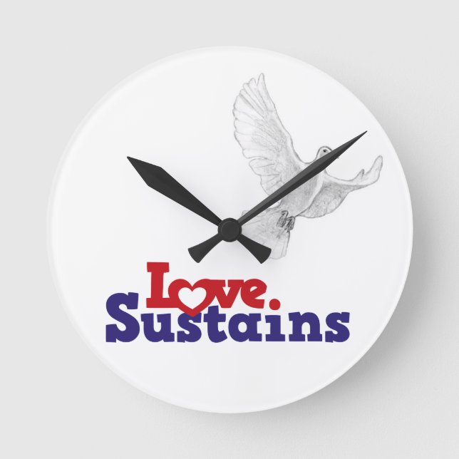 Reloj Redondo Mediano Hora de la paloma de love - rojo profundo (Anverso)