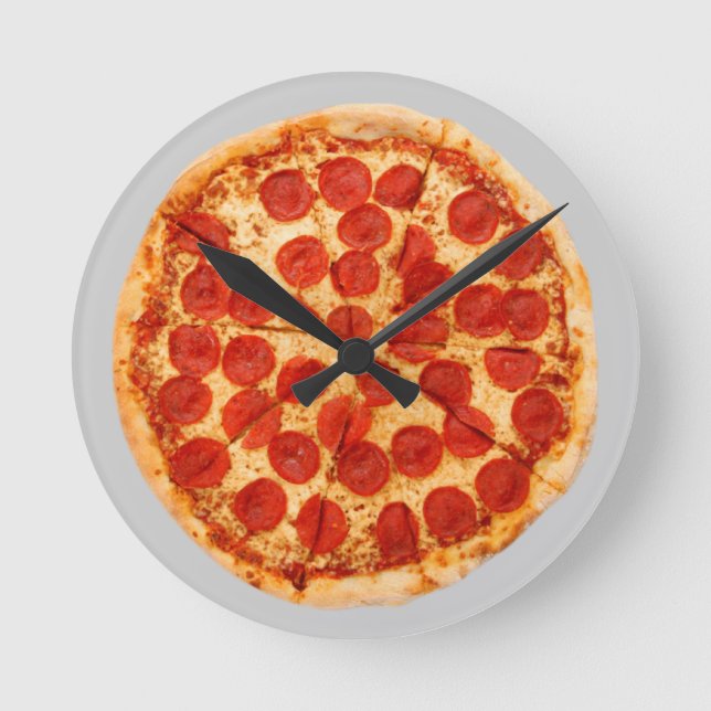 Reloj Redondo Mediano ¡hora de la pizza! (Anverso)