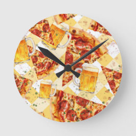 Reloj Redondo Mediano Hora de la pizza Hora de la cerveza