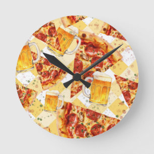 Reloj Redondo Mediano Hora de pizza Hora de cerveza