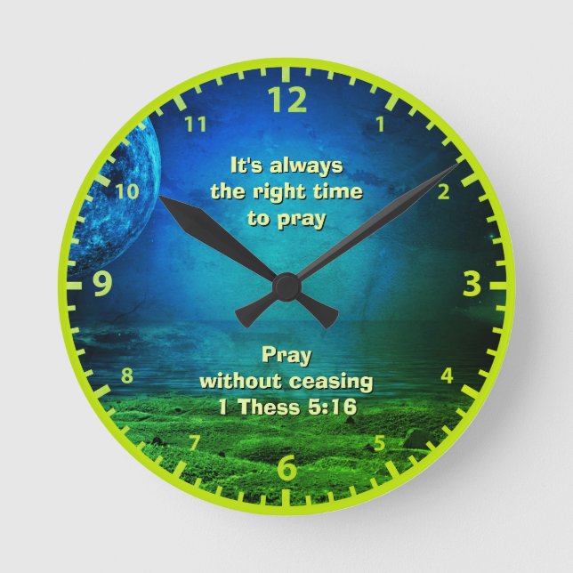 Reloj Redondo Mediano HORA DE REZAR A LOS cristianos (Anverso)