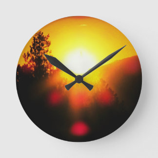 Reloj Redondo Mediano Hora de subir puesta del sol de la salida del sol