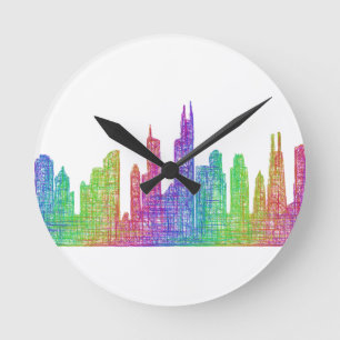 Reloj Redondo Mediano Horizonte de Chicago