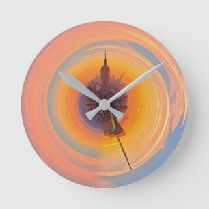 Reloj Redondo Mediano horizonte de Manhattan de la ciudad de Nueva York