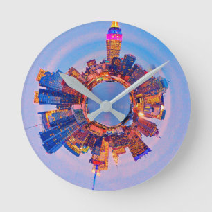 Reloj Redondo Mediano horizonte de Manhattan de la ciudad de Nueva York