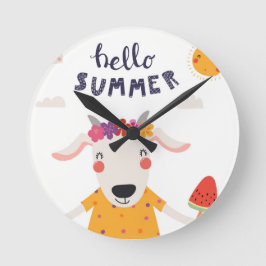 Reloj Redondo Mediano Horloge en Acrylique Hello summer