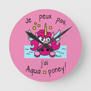 Reloj Redondo Mediano Horloge "Licorne, Aquaponey"