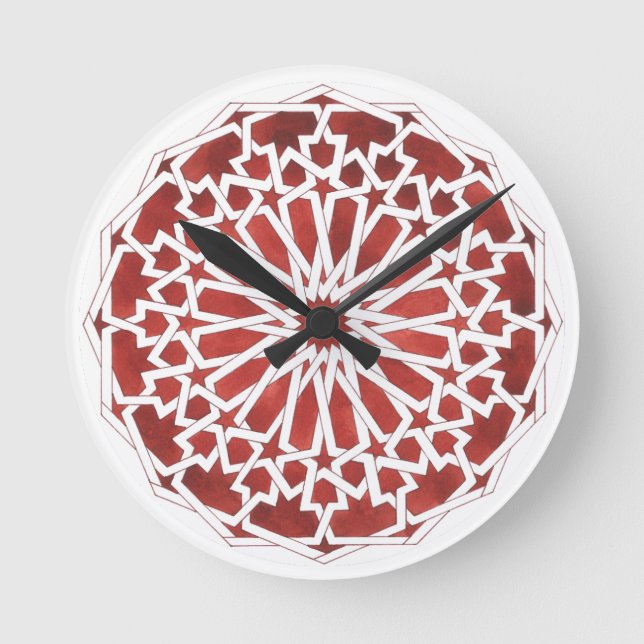 Reloj Redondo Mediano Horloge Mosaïque marocaine rouge ALCAZAR (Anverso)
