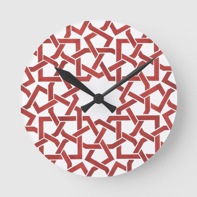 Reloj Redondo Mediano Horloge Mosaïque marocaine rouge MAMLUK (Anverso)
