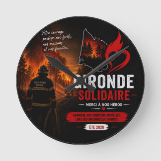 Reloj Redondo Mediano Horloge Murale - "Gironde Solidaire 2026"