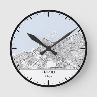 Reloj Redondo Mediano Horloge Ronde Tripoli Clock City Line Art