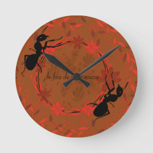 Reloj Redondo Mediano hormiga, afirmación positiva, frase inspiradora