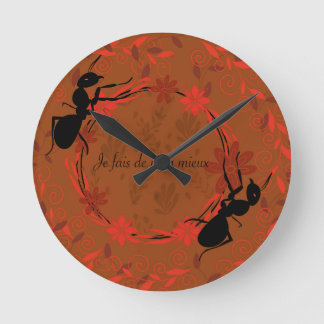 Reloj Redondo Mediano hormiga, afirmación positiva, frase inspiradora