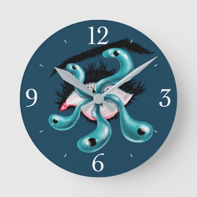 Reloj Redondo Mediano Horror de los ojos tentáculo monstruo gótico extra (Anverso)