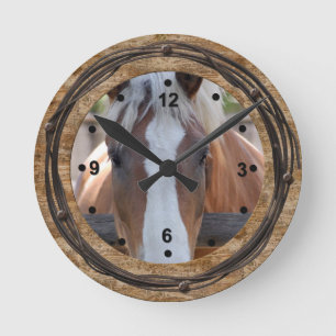 Reloj Redondo Mediano Horse Lovers Western Clock