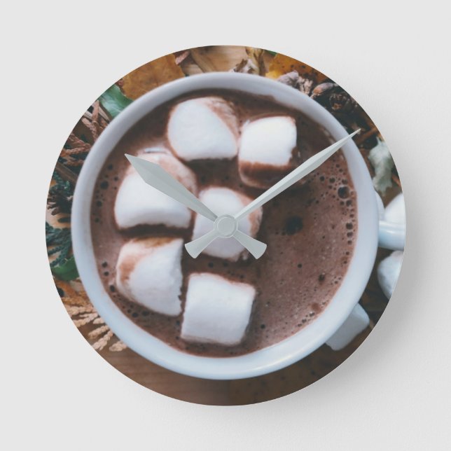 Reloj Redondo Mediano Hot chocolate and marshmallows cocoa (Anverso)