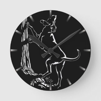 Reloj Redondo Mediano Hound Dog Clock Hunting Dog Art Wall Clock