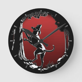 Reloj Redondo Mediano Hound Dog Clock Hunting Dog Art Wall Clock