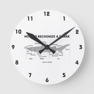 Reloj Redondo Mediano How To Recognize A Shark (Biology Humor)