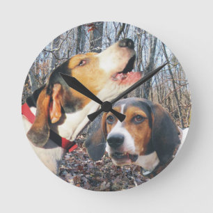 Reloj Redondo Mediano Howling Treeing Walker Coonhound Woodland Clock