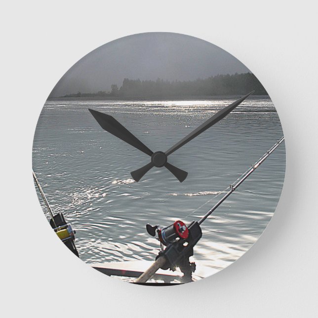 Reloj Redondo Mediano Hoy no hay trabajo en la pesca (Anverso)