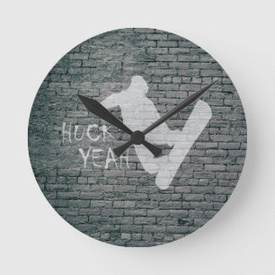 Reloj Redondo Mediano Huck Yeah (Snowboarding)