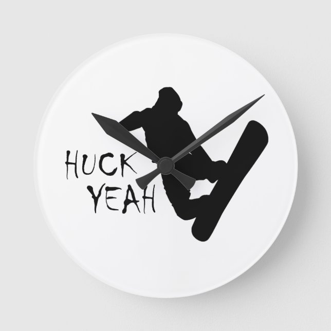 Reloj Redondo Mediano Huck Yeah (Snowboarding) (Anverso)