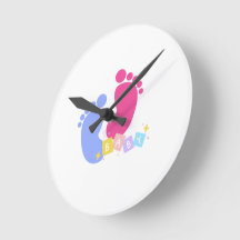 Huella de bebé rosa y azul y bloques